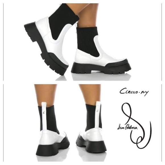 Circus by Sam Edelman Shoes - NIB $120 CIRCUS NY by Sam Edelman Women Chunky Lug Sole Boots Patten White Black